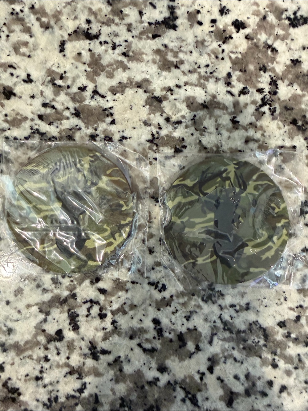Camouflage Round Car Coasters - Set of 2